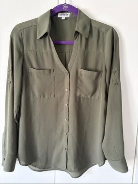 Express Olive Green Portifino shirt